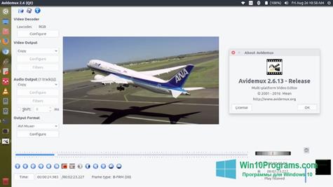 Скриншот программы Avidemux для Windows 10
