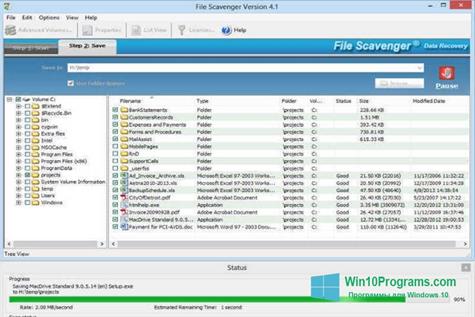 Скриншот программы File Scavenger для Windows 10