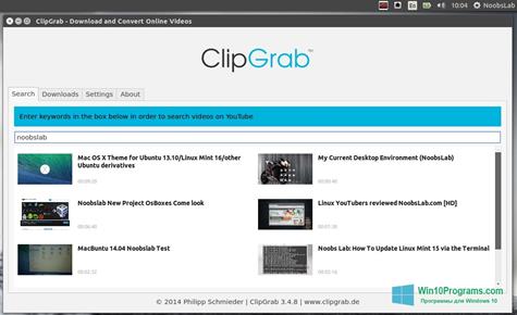 Скриншот программы ClipGrab для Windows 10