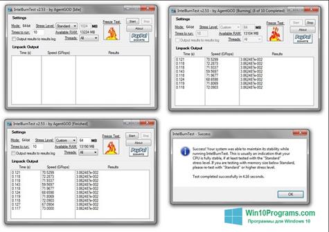 Скриншот программы CPU Stress Test для Windows 10