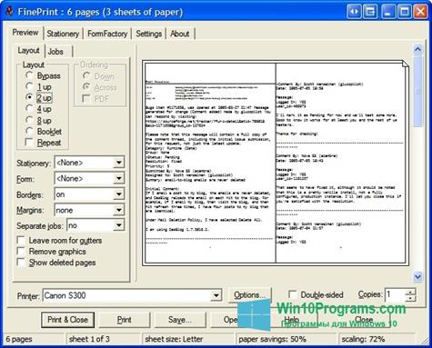 Скриншот программы FinePrint для Windows 10