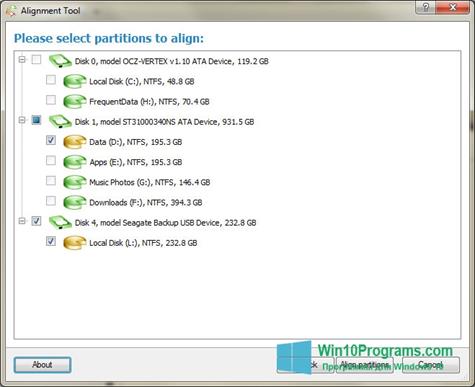 Скриншот программы Paragon Alignment Tool для Windows 10