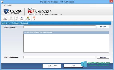 Скриншот программы PDF Unlocker для Windows 10