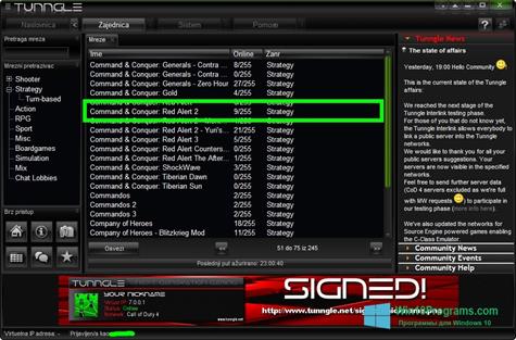 Скриншот программы Tunngle для Windows 10