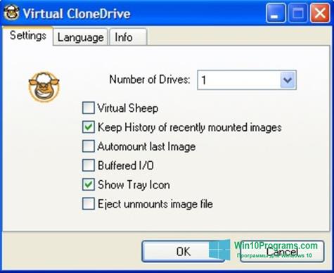 Скриншот программы Virtual CloneDrive для Windows 10