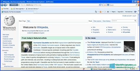 Скриншот программы Internet Explorer для Windows 10