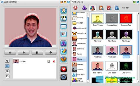 Скриншот программы WebcamMax для Windows 10