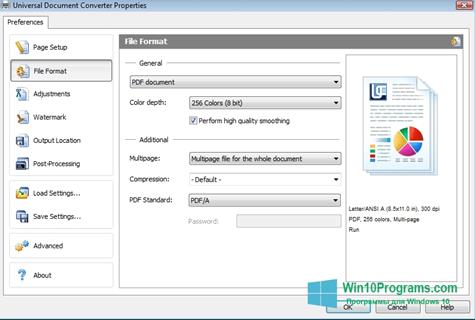 Скриншот программы Universal Document Converter для Windows 10