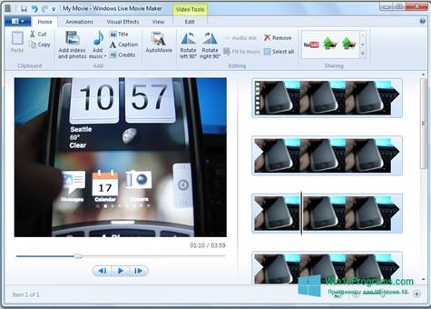 Скриншот программы Windows Live Movie Maker для Windows 10