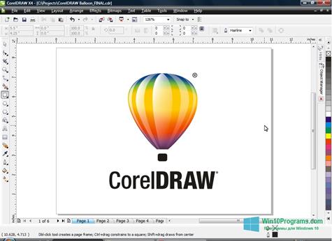 Скриншот программы CorelDRAW для Windows 10