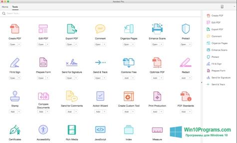 Скриншот программы Adobe Acrobat Pro DC для Windows 10