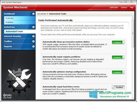 Скриншот программы System Mechanic для Windows 10