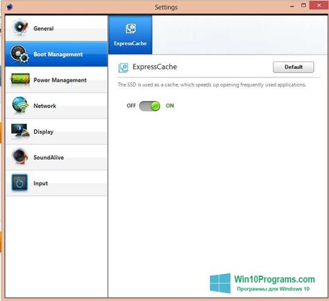 Скриншот программы Easy Settings для Windows 10