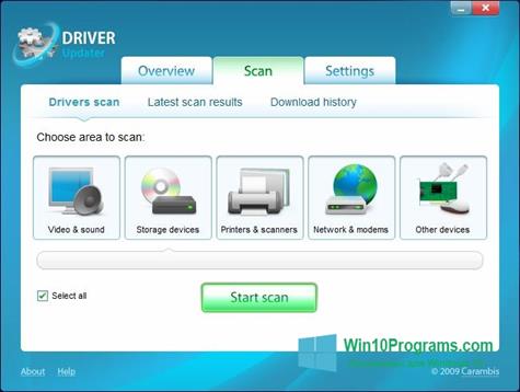 Скриншот программы Carambis Driver Updater для Windows 10