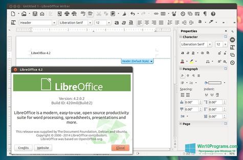 Скриншот программы LibreOffice для Windows 10