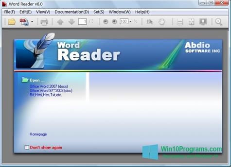 Скриншот программы Word Reader для Windows 10