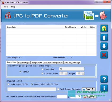 Скриншот программы JPG to PDF Converter для Windows 10