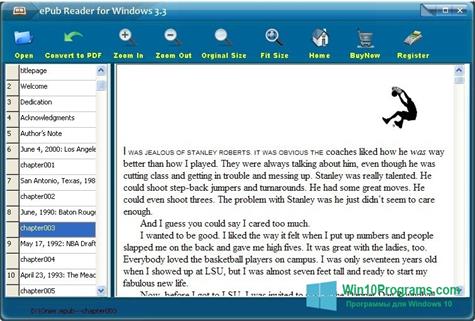 Скриншот программы Epub Reader для Windows 10