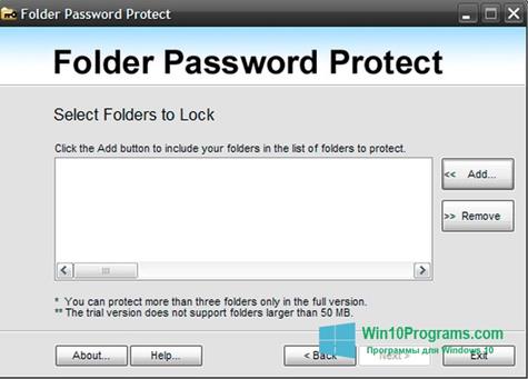 Скриншот программы Password Protect USB для Windows 10